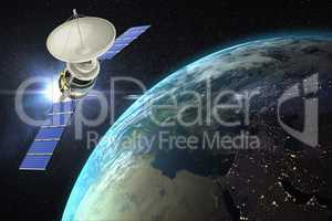 Composite image of vector image ofÃ?Â 3d solar satellite