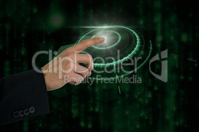Composite image of businessman hand gesturing