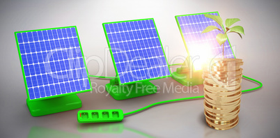 Digital composite of 3d solar panel