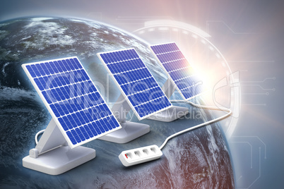 Digital composite of 3d solar panel