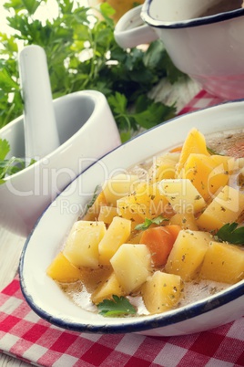 Rutabaga soup with goose meat