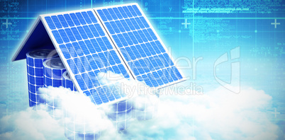 Digital composite of 3d solar panel