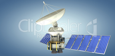 Composite image of 3d image of solar powered satellite