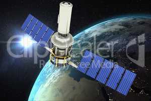 Composite image of digitally generated image ofÃ?Â 3d modern solar satellite