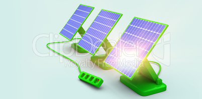 Digital composite of 3d solar panel