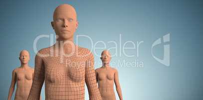 Composite image of digital image of brown 3d woman