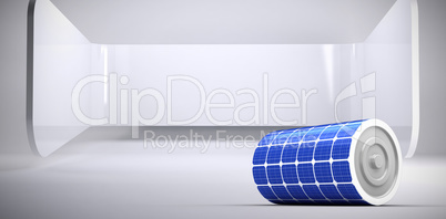 Composite image of 3d illustration of solar battery