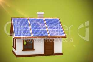 Composite image of vector image of 3d house with solar panels