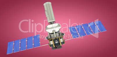 Composite image of 3d image of modern power solar satellite