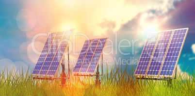 Digital composite of 3d solar panel