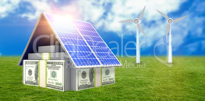 Digital composite of 3d solar panel