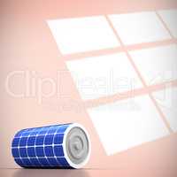 Composite image of 3d image of blue solar battery