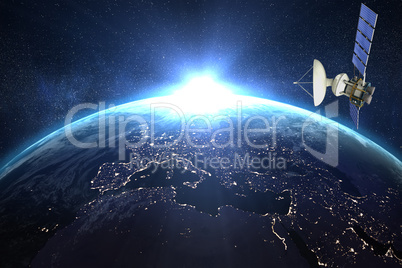 Composite image of low angle view ofÃ?Â 3d solar power satellite
