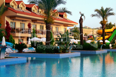 Resort at coast of Mediterranean sea.
