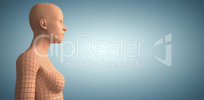 Composite image of profile view of 3d woman