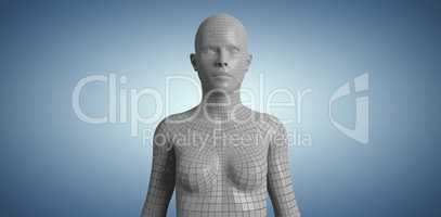 Composite image of digital image of gray 3d woman
