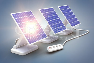 Digital composite of 3d solar panel