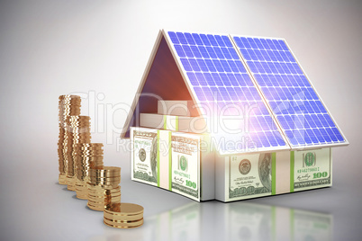 Digital composite of 3d solar panel