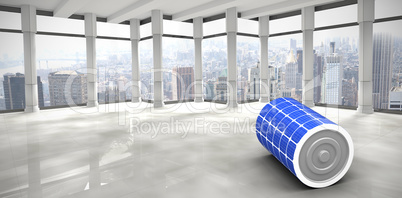 Composite image of 3d image of solar battery