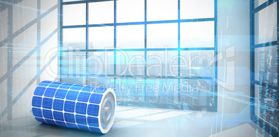Composite image of 3d image of solar power battery