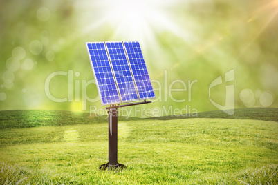 Composite image of image of 3d blue solar panel