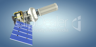 Composite image of 3d illustration of modern solar power satellite
