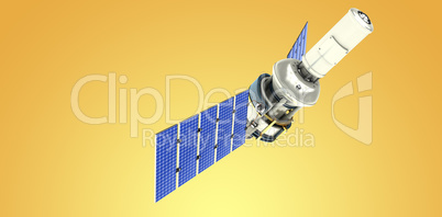 Composite image of low angle view ofÃ?Â 3d modern solar satellite