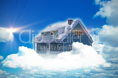 Composite image of 3d house