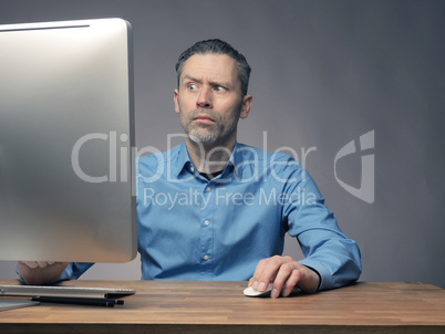 Businessman working with a computer