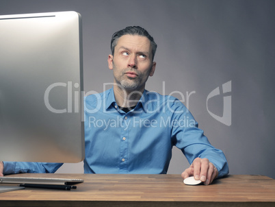 Businessman working with a computer