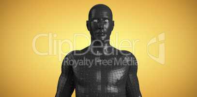 Composite image of digital image of black 3d man