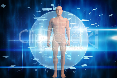 Composite image of full length of brown 3d man