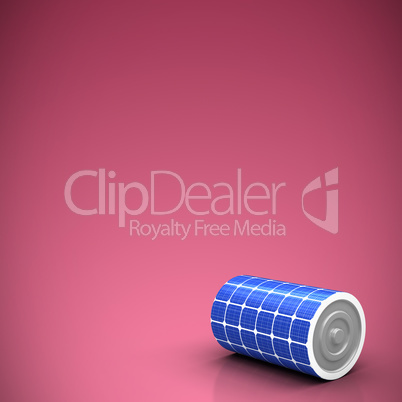 Composite image of high angle view of 3d solar battery