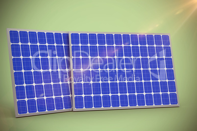 Composite image of digitally generated image of 3d solar panels