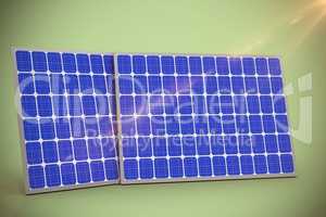 Composite image of digitally generated image of 3d solar panels