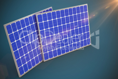 Composite image of vector image of 3d solar equipment