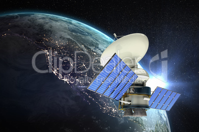 Composite image of high angle view ofÃ?Â 3d solar powered satellite