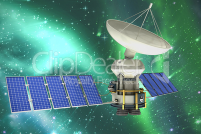 Composite image of vector image ofÃ?Â 3d solar powered satellite