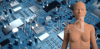 Composite image of digital image of brown 3d woman