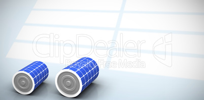 Composite image of vector image of 3d solar battery