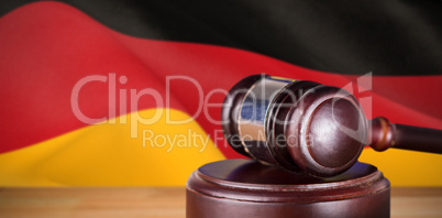 Composite image of hammer and gavel