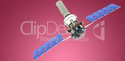 Composite image of 3d image of blue modern solar satellite
