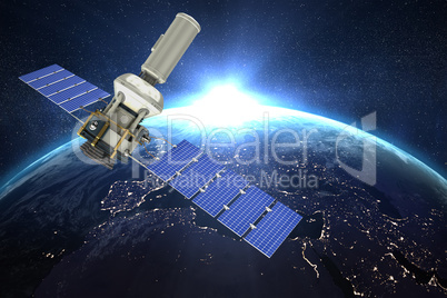 Composite image of vector image ofÃ?Â 3d modern solar power satellite