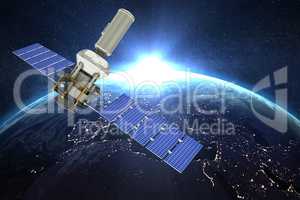 Composite image of vector image ofÃ?Â 3d modern solar power satellite