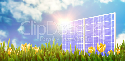 Digital composite of 3d solar panel