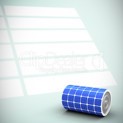 Composite image of vector image of 3d solar power battery