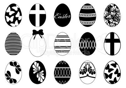 Set of different easter eggs