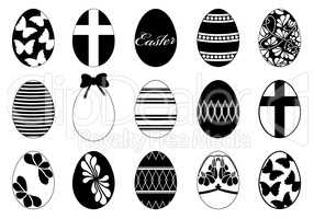 Set of different easter eggs