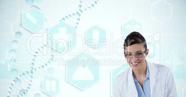 Happy doctor (women) with glasses