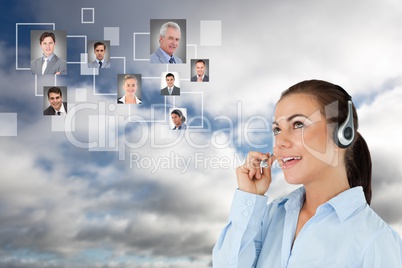 HR communicating with candidates over headphones in sky